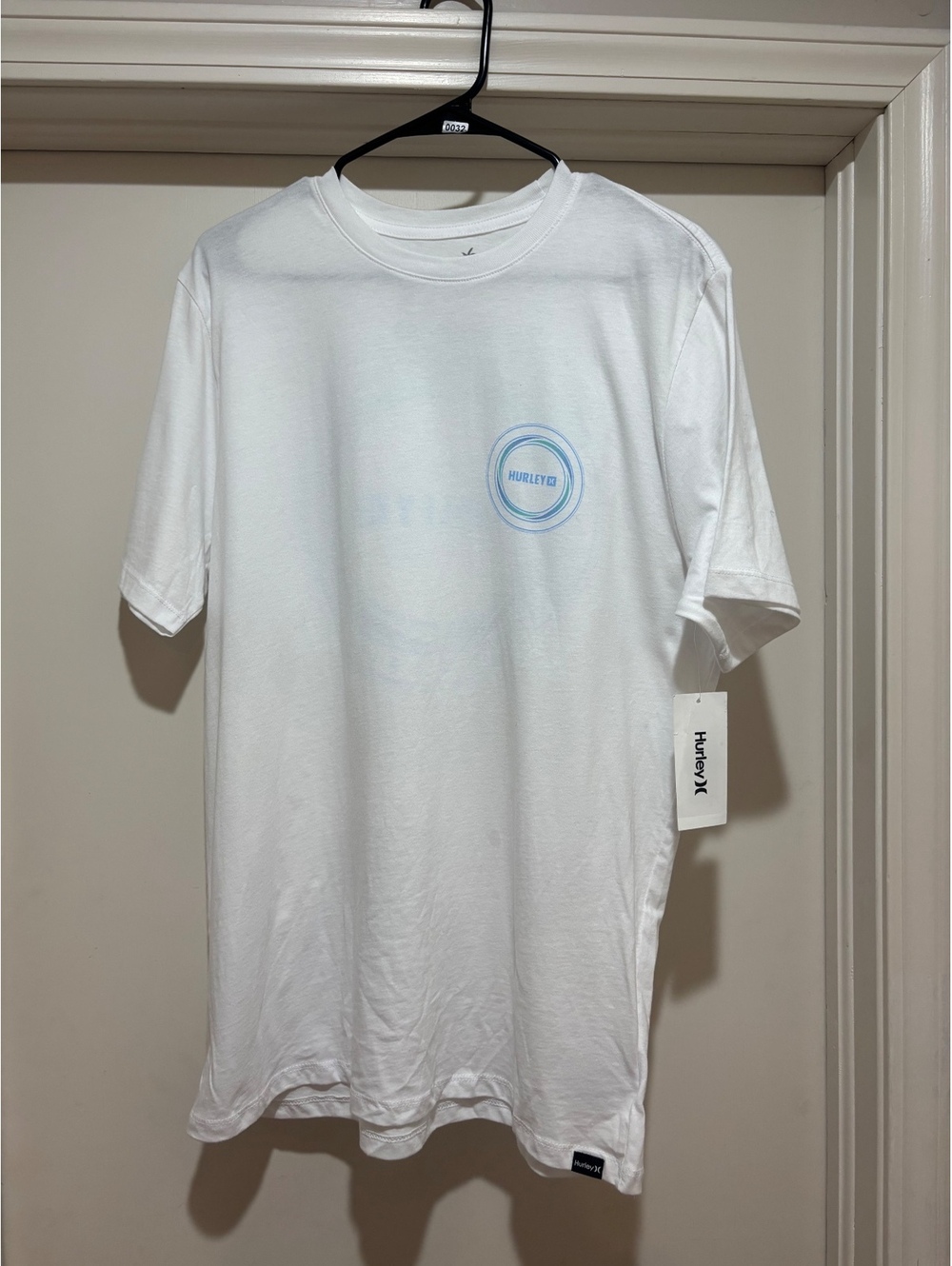 Hurley Logo Graphic T Shirt Men’s Large White Surf Skate Cotton Tee NWT